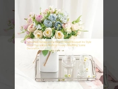 Symulacja róży granatowej Finished Bouquet Ins Style Dekoracja domu Sztuczne kwiaty Dekoracja sceny ślubnej
