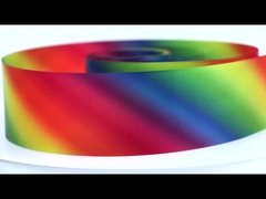 Meisida wstążka do druku przeniesienia ciepła nić pas gradient kolor tęczy wstążka poliestrowa na zamówienie