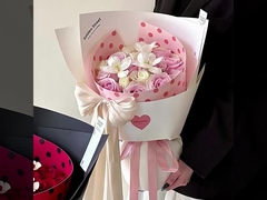 Popularny walc polka kropka w kształcie jednego kawałka arkusz kwiat bukiet papier do pakowania 520 Dzień Matki fl