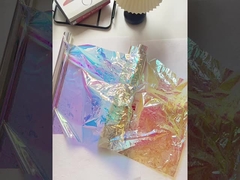 Kolorowy papier do pakowania kwiatów, papier perłowy, laserowa tęcza, przezroczyste siedmiokolorowe cukierki