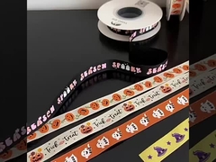 Halloween 1.6cm Drukowana wstążka Kwiaty bukiet Strap Festiwal DIY wstążka Kwiatowy Materiał opakowaniowy