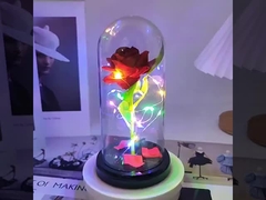 Imitacja róży, wieczny kwiat, szklana osłona, Dzień Matki, Walentynki, dekoracja świąteczna