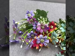 Symulacja 15 powłok głowy szczęśliwy chryzantem mały uchwyt wiązek jedwab kwiat dom hotel wesele pho