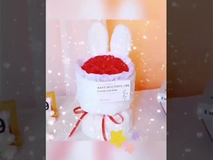 Bukiet kwiatów na Festiwal Qixi, prezent na Dzień Matki, urocze królicze uszy, sztuczne kwiaty, s