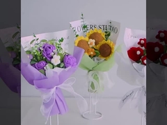 Popularne ręcznie robione szydełkowe goździki, dzianinowa przędza, kwiat róży, pudełko prezentowe, Dzień Matki, gotowe