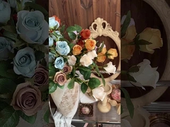 Sztuczne kwiaty róże, wodospad 6 głowy Dora Rose, fałszywe dekoracje kwiatowe, bukiet ślubny hurtowy