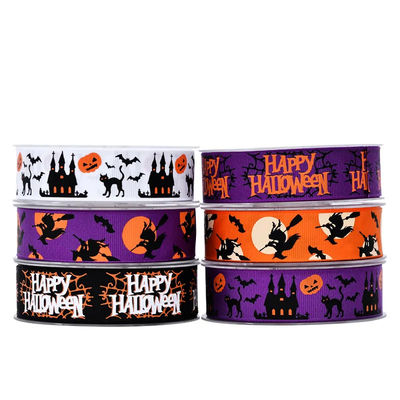 Dobra cena. Grosgrain Drukowany wstążka Halloween z logo dla imprezy owinięcia prezentów Dekoracja w Internecie