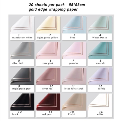 kupować Opakowanie dla prezentów Kwiaciarz bukiet Papier opakowaniowy Golden Border Rose stylu koreańskiego półprzezroczyste online manufacture