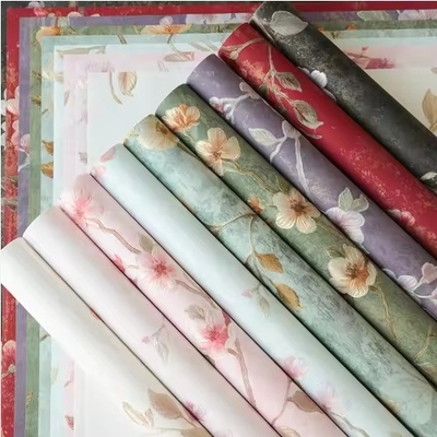 kupować Wysokiej jakości papier do pakowania kwiatów z mieszaną tkaniną tłuszczową do chińskiego druku retro artystycznego online manufacture