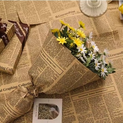 kupować Wodoszczelny kwiatowy bukiet Papier opakowaniowy Papier Kraft Gazeta Wiele kolorów 50g online manufacture
