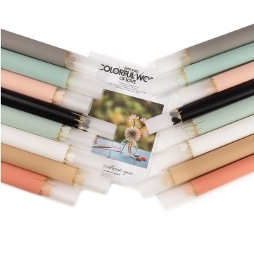 kupować Walentynkowy bicie serca żelowa folia bukiet papieru opakowaniowego wodoodporny matowy różany papier prezent materiał kwiatowy hurtowy online manufacture