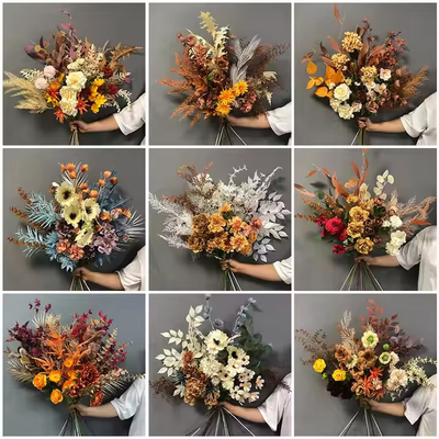 Dobra cena. Bouquet De Fleurs Artificielles Materiał Sztuczne kwiaty do domowej dekoracji ślubnej Bouquet w Internecie