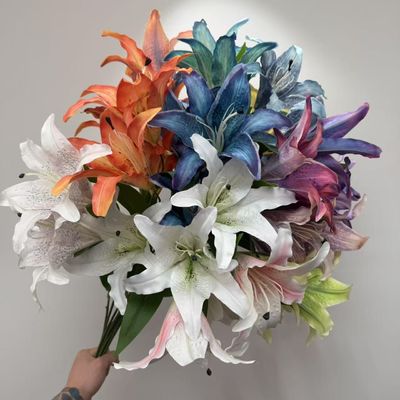 kupować Kwiat lilia dom ślub sztuczny kwiat salon dekoracja domu fotografia rekwizyt aranżacja kwiatowa produkcja online