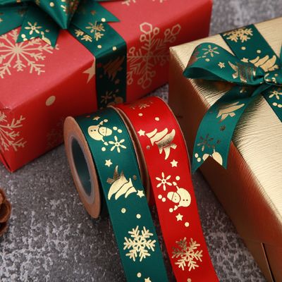 kupować Producent dostarcza taśmy z poliestru drukowane, taśmy śnieżkowe świąteczne, taśmy podarunkowe, taśmy świąteczne do pakowania DIY produkcja online