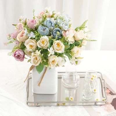 kupować Symulacja róży granatowej Finished Bouquet Ins Style Dekoracja domu Sztuczne kwiaty Dekoracja sceny ślubnej produkcja online