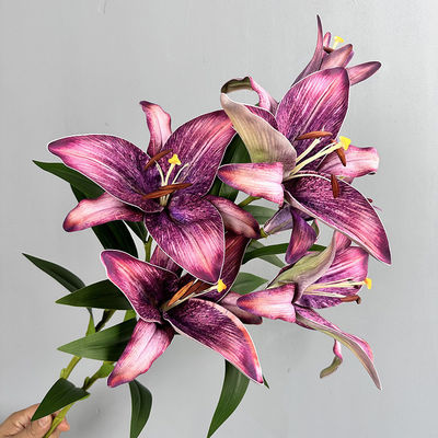 kupować W stylu europejskim symulacja retro gradient kolor dotyku bukiet lilii, dekoracja domu symulacja kwiatów produkcja online