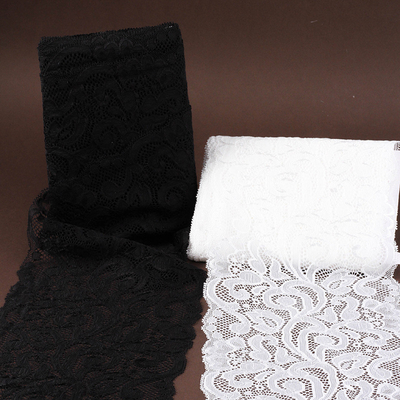 kupować 17cm szerokość koryta koronkowego, poszerzona dekoracja akcesoriów, czarno-biała szeroka tkanina, DIY pakiet bukietów, dopasowanie online manufacture
