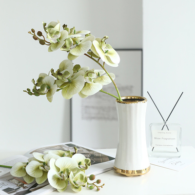kupować Świeże i eleganckie wydrukowane w 3D płytki z siedmiogłowymi kwiatami Phalaenopsis sztuczny kwiat, lekkie luksusowe mieszkanie, salon i jadalnia, układ kwiatowy sztucznego kwiatu. online manufacture
