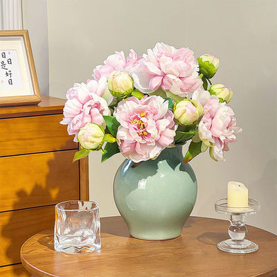 kupować Wysokiej klasy pieonia i pieonia sztuczne kwiaty, chińskie kwiaty dekoracyjne do salonu, układy kwiatowe na stole, bukiety pieonia sztuczne produkcja online