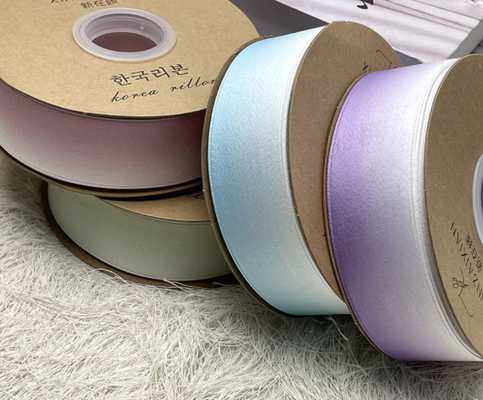 kupować 4cm Gradient Color Ribbed Tape Dwu-stronny Drukowany wstążka Ekologiczny materiał do DIY Bow Hair Accessory Clothing Head online manufacture