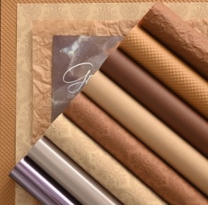 kupować Papier do pakowania kwiatów koloru kawy z wytłoczeniem jesienno-zimowym online manufacture