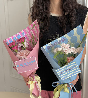 kupować Materiały kwiatowe Dzień nauczyciela Seria dopaminowa wstążka kwiaty pojedynczy bukiet pasek do kwiatów tkanina opakowaniowa produkcja online