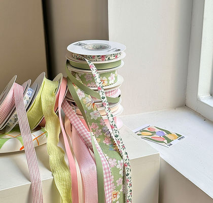 kupować Wysokiej wytrzymałości Fanhua Pink Green Series Ribbon Flower Bouquet Strap Baking DIY Produkty festiwalowe Materiały kwiatowe Ribbon produkcja online