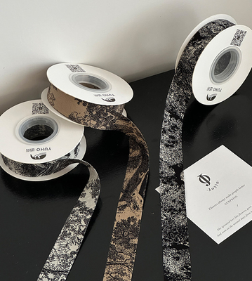 kupować Francuski 2,5 cm tuszowany wstążka kwiat bukiet krawat prezent łuk DIY materiały kwiatowe online manufacture