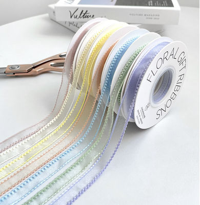 kupować Koreański Wave Edge Śnieg Jedwabna wstążka Kwiatowa opakowanie DIY Materiał bukiet wiążący Kwiaty Zaawansowane paski dekoracyjne produkcja online