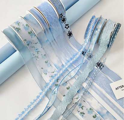 kupować Sztuczny Niebieski Ocean Marzeń Szukający Seria Wstążka Kwiat Bukiet Opakowanie Wstążka Materiał Ozdobny Kwiatowy Partia Ręcznie Robione DIY produkcja online