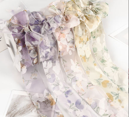 kupować Zmywalna wstążka kwiatowa na Qixi Walentynki, taniec kwiatów, wiązka kwiatów, ręcznie robiona wstążka do dekoracji kokardek, wstążka do sztuki kwiatowej, biała produkcja online