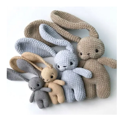 kupować 11-30cm pluszowy królik Amigurumi, PP bawełniana zabawka na sznurówkę dla dzieci i prezentów świątecznych produkcja online