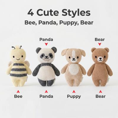 kupować Ręcznie robione na drutach zabawki zwierzątka-4 urocze style Bee Panda Puppy Bear-urocza miękka szydełkowa pluszowa dla noworodków produkcja online