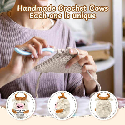 kupować Mini pozytywne krowy ręcznie robione słodkie kawaii wypełnione zwierzę zachęcające wiadomość zabawne wsparcie emocjonalne przyjaciel zainspirowany kawaii produkcja online