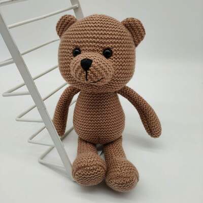 kupować Kawaii Bear Amigurumi Zabawka Ręcznie Robiona Miękka Wierzbnica Płytka lalka Dziecko Śpiące Wypełnione Zwierzę pluszowe Zabawka z wypełnieniem bawełnianą PP produkcja online