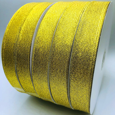 kupować Brokatowa metaliczna wstążka do pakowania prezentów Wielokolorowa wstążka satynowa w rozmiarze niestandardowym 12 mm online manufacture