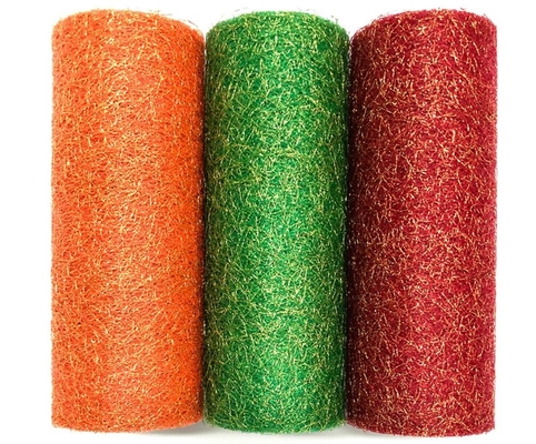 kupować Metaliczna szpula z tiulu z organzy z brokatem 100% nylonowa tkanina z siatki 19GSM 6in tiulowe rolki online manufacture