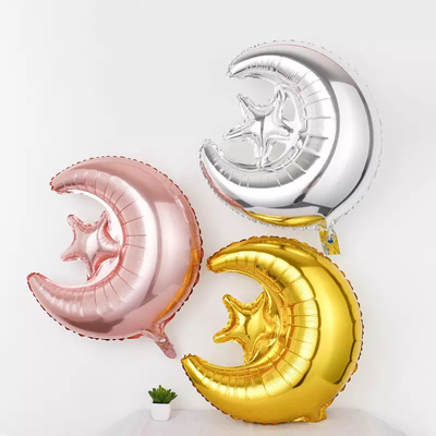 Dobra cena. Muzułmanin Eid Al-Fitr Hari Raya Ramadan Moon Star Balon z folii aluminiowej Prezent Zabawka 24 cale w Internecie