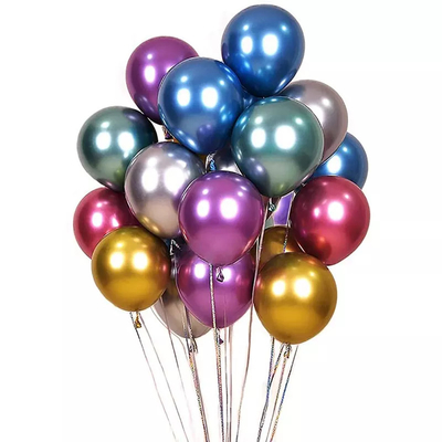 Dobra cena. Kolorowy 10/12 calowy chromowany okrągły metaliczny lateksowy balon z helem na przyjęcie urodzinowe w Internecie