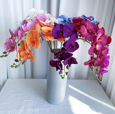 Dobra cena. Naturalny prawdziwy dotyk lateksowa orchidea ćmy dekoracyjny sztuczny kwiat orchidea motyla w Internecie