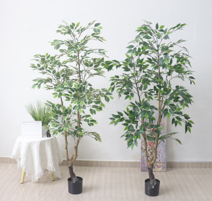 Dobra cena. Bonsai sztuczna gałąź Banyan Microcarpa zielony liść plastikowe sztuczne drzewo figowe na zewnątrz w Internecie