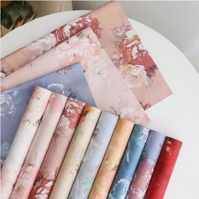 Dobra cena. Książka owinięcia kwiatowego bukietu w stylu koreańskim Vintage Rose Oil Painting Pattern Tissue Paper w Internecie