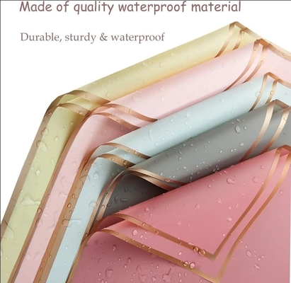 Dobra cena. Wodoszczelny 58*58cm Golden Edge Buquets Flower Wrapping Paper for Florist Packaging w Internecie