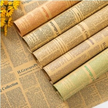 Dobra cena. 50*70cm papier do pakowania kwiatów w stylu angielskiej gazety dla opakowań prezentów w Internecie