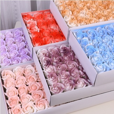 Dobra cena. Spray Color Gradient Rose Smashed Ice Blue Plum Jam Rose Soap Flower Bouquet Head Wholesale Trójwarstwowy Wodny Szpryczek Prezent Walentynki w Internecie