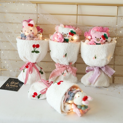 Dobra cena. Bukiet lalki Cute Plush Bunny Bukiet lalki Bożonarodzeniowy Świąteczny Prezent Finished Bouquet tkaniny w Internecie