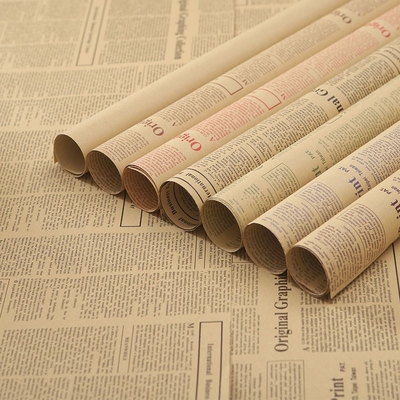 Dobra cena. Angielski papier do pakowania gazet dla bukietów Materiał do pakowania kwiatów - Starożytny papier kraft w Internecie