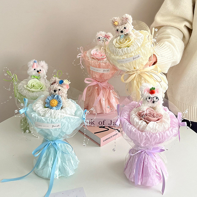 Dobra cena. Płaszczysta lalka papierowa z Sydney Twist Stick Puppy Stary człowiek Snowman bukiet Idealny Walentynki kreatywny prezent dla dziewczyny w Internecie
