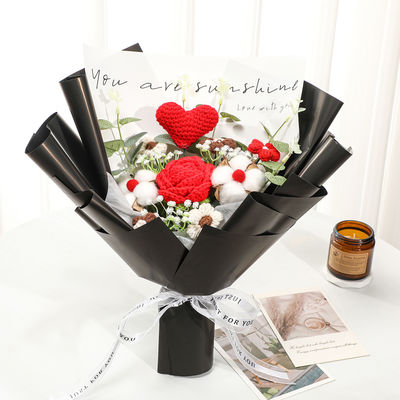 Dobra cena. Transgraniczne ręcznie wykonane wełny dziane róż nieśmiertelne kwiaty symulacja bukiet gotowy produkt 38 bogini Dzień kobiet Dzień matek w Internecie