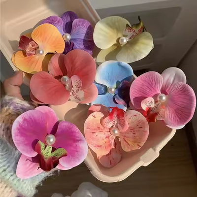 Dobra cena. Gorąco sprzedawane sztuczne szpilki do włosów z kwiatowych orchidei Klip do włosów kwiatowych Przystanek na plaży Wakacje Akcesoria do włosów w Internecie
